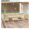 Image de Salon de jardin Bois beige 8 pieces x 63.5 x 62.5 8 personnes