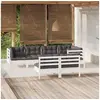 Image de Bois de Pin Massif Salon de Jardin 7 pcs avec Coussins Mobilier de Patio Meubles d'Extérieur Mobilier de Jardin 3096443