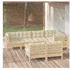 Image de Bois de Pin Massif Salon de Jardin 8 pcs avec Coussins Mobilier de Patio Meubles d'Extérieur Mobilier de Jardin 3096448