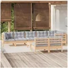 Image de 9 pieces bois massif 9 personnes salon de jardin x 63.5 x 62.5 gris