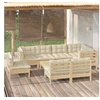 Image de Salon de jardin modulable bois beige 9 pieces 63.5 x 63.5 x 28.5 9 personnes