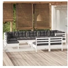Image de Salon de jardin bois massif gris 10 pieces 63.5 x 63.5 x 28.5 10 personnes