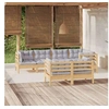 Image de Salon de jardin modulable 7 personnes bois 7 pieces 63.5 x 60 x 62.5 cm gris