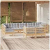 Image de Salon de jardin 9 pcs avec coussins gris bois de pin massif 3096525