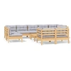 Image de Salon de jardin bois gris 10 pieces x 63.5 x 62.5 10 personnes