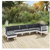 Image de Bois de Pin Massif Salon de Jardin 7 pcs avec Coussins Mobilier de Patio Meubles d'Extérieur Mobilier de Jardin 3096551
