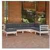 Image de Bois de Pin Massif Salon de Jardin 7 pcs avec Coussins Mobilier de Patio Meubles d'Extérieur Mobilier de Jardin 3096563