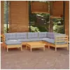 Image de Salon de jardin modulable bois 8 pieces 8 personnes x 63.5 x 28.5 cm gris