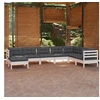 Image de Bois de Pin Massif Salon de Jardin 8 pcs avec Coussins Mobilier de Patio Meubles d'Extérieur Mobilier de Jardin 3096660