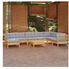 Image de Bois de Pin Massif Salon de Jardin 9 pcs avec Coussins Mobilier de Patio Meubles d'Extérieur Mobilier de Jardin 3096664