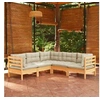 Image de Salon de jardin modulable bois massif beige 5 pieces x 63.5 x 62.5 5 personnes