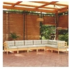 Image de Bois de Pin Massif Salon de Jardin 7 pcs avec Coussins Mobilier de Patio Meubles d'Extérieur Mobilier de Jardin 3096695