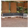 Image de Bois de Pin Massif Salon de Jardin 7 pcs avec Coussins Mobilier de Patio Meubles d'Extérieur Mobilier de Jardin 3096696