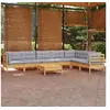 Image de Gris bois massif 8 personnes salon de jardin x 63.5 x 62.5 8 pieces
