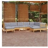 Image de Salon de jardin bois massif gris 9 pieces x 63.5 x 62.5