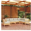 Image de Bois de Pin Massif Salon de Jardin 7 pcs avec Coussins Mobilier de Patio Meubles d'Extérieur Mobilier de Jardin 3096719
