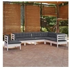 Image de Bois de Pin Massif Salon de Jardin 7 pcs avec Coussins Mobilier de Patio Meubles d'Extérieur Mobilier de Jardin 3096720