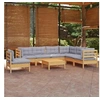 Image de Bois de Pin Massif Salon de Jardin 8 pcs avec Coussins Mobilier de Patio Meubles d'Extérieur Mobilier de Jardin 3096724