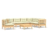 Image de Salon de jardin modulable Bois beige 8 pieces x 63.5 x 62.5 8 personnes