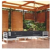 Image de Salon de jardin modulable 8 pieces 8 personnes gris 63.5 x 60 x 62.5 cm bois