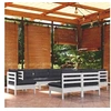 Image de Salon de jardin bois gris 9 pieces 63.5 x 60 x 62.5 9 personnes