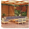 Image de Salon de jardin modulable bois gris 11 pieces x 63.5 x 62.5 11 personnes