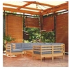Image de Bois de Pin Massif Salon de Jardin 10 pcs avec Coussins Mobilier de Patio Meubles d'Extérieur Mobilier de Jardin 3096772