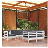 Image de Salon de jardin modulable bois gris 10 pieces 63.5 x 63.5 x 28.5 10 personnes
