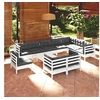 Image de Salon de jardin bois massif gris 11 pieces 63.5 x 63.5 x 28.5 11 personnes