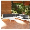 Image de Bois de Pin Massif Salon de Jardin 8 pcs avec Coussins Mobilier de Patio Meubles d'Extérieur Mobilier de Jardin 3096798