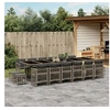 Image de Ensemble à Manger de Jardin avec Coussins 17 pcs, Table et Chaises à Dossier Rabattable, Meubles d'Extérieur Patio 3211004