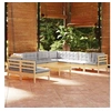 Image de Bois de Pin Massif Salon de Jardin 10 pcs avec Coussins Mobilier de Patio Meubles d'Extérieur Mobilier de Jardin 3096832