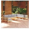 Image de Bois de Pin Massif Salon de Jardin 11 pcs avec Coussins Mobilier de Patio Meubles d'Extérieur Mobilier de Jardin 3096844