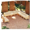 Image de Bois de Pin Massif Salon de Jardin 11 pcs avec Coussins Mobilier de Patio Meubles d'Extérieur Mobilier de Jardin 3096851