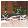Image de Bois de Pin Massif Salon de Jardin 11 pcs avec Coussins Mobilier de Patio Meubles d'Extérieur Mobilier de Jardin 3096864