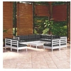 Image de Bois de Pin Massif Salon de Jardin 12 pcs avec Coussins Mobilier de Patio Meubles d'Extérieur Mobilier de Jardin 3096870