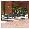 Image de Bois de Pin Massif Salon de Jardin 9 pcs avec Coussins Mobilier de Patio Meubles d'Extérieur Mobilier de Jardin 3096900