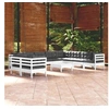 Image de Bois de Pin Massif Salon de Jardin 11 pcs avec Coussins Mobilier de Patio Meubles d'Extérieur Mobilier de Jardin 3096918