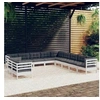 Image de Bois de Pin Massif Salon de Jardin 11 pcs avec Coussins Mobilier de Patio Meubles d'Extérieur Mobilier de Jardin 3096924