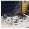 Image de Bois de Pin Massif Salon de Jardin 12 pcs avec Coussins Mobilier de Patio Meubles d'Extérieur Mobilier de Jardin 3096942