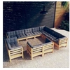 Image de Salon de jardin 12 pcs avec coussins gris bois de pin solide 3096946