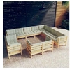 Image de Bois de Pin Massif Salon de Jardin 12 pcs avec Coussins Mobilier de Patio Meubles d'Extérieur Mobilier de Jardin 3096947