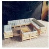Image de Bois de Pin Massif Salon de Jardin 13 pcs avec Coussins Mobilier de Patio Meubles d'Extérieur Mobilier de Jardin 3096953