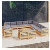 Image de Salon de jardin bois gris 14 pieces x 63.5 x 62.5 13 personnes