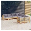 Image de Gris 8 personnes salon de jardin 8 pieces x 63.5 x 62.5 bois