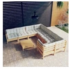 Image de Salon de jardin modulable bois 12 personnes 9 pieces