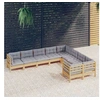 Image de Salon de jardin bois gris 9 pieces x 63.5 x 62.5
