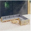 Image de Salon de jardin modulable bois 6 personnes 10 pieces