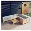 Image de Salon de jardin bois 6 personnes 10 pieces