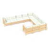 Image de Salon de jardin modulable bois 7 personnes 10 pieces